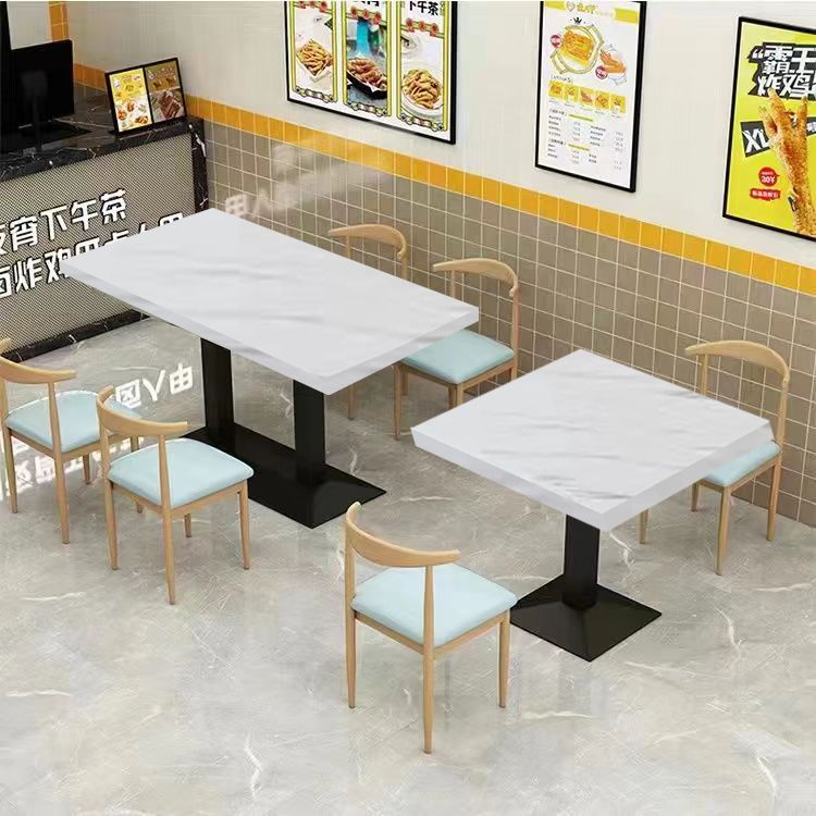 Catering Noodle Shop Barbecue Economical Commercial Snack Fast Table Restaurant Dining Table and Chair Combination Milk Tea Breakfast Dessert Shop