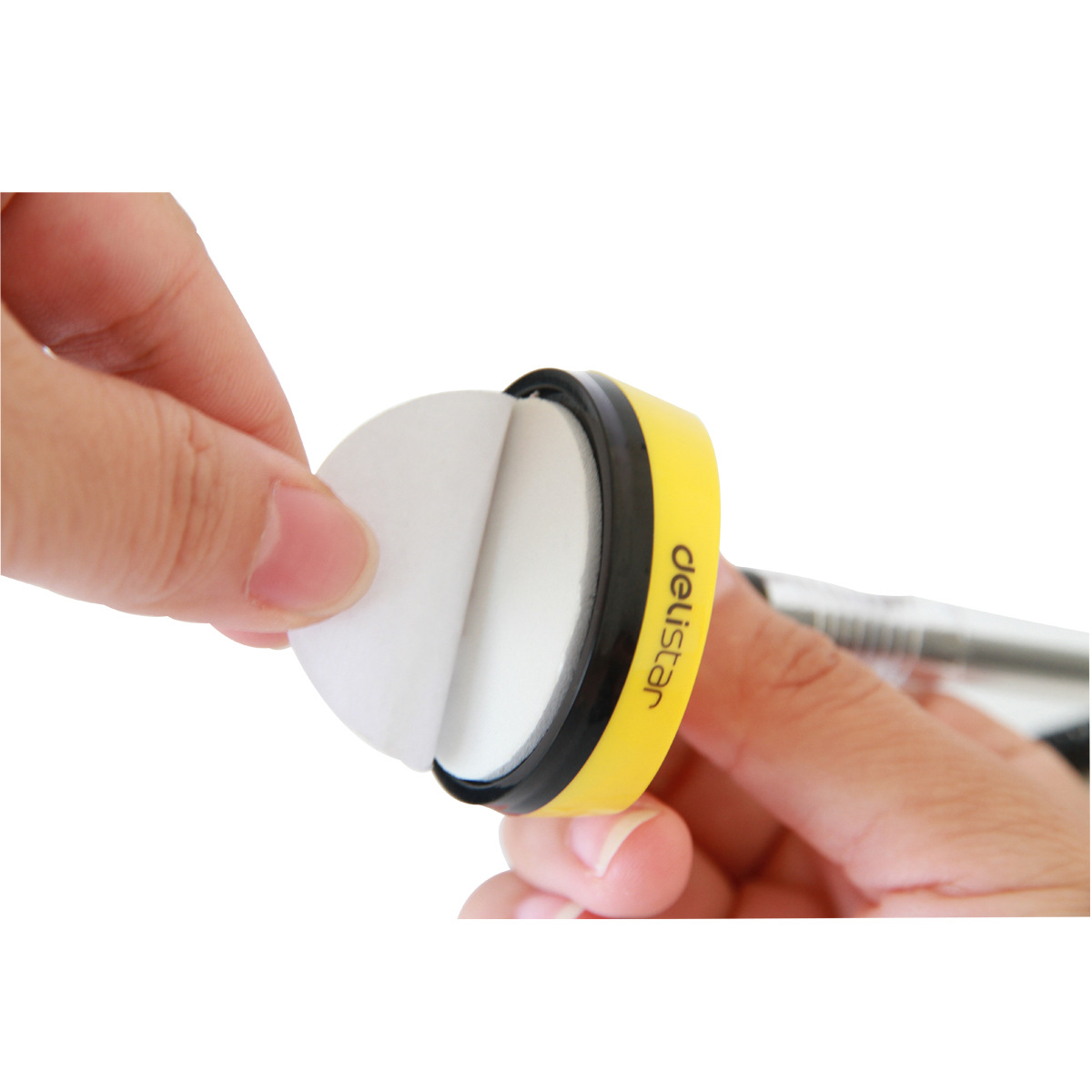 Deli 6793 Pen smiling face can be pasted fixed bank front desk signature pen black carbon 0.5mm wholesale