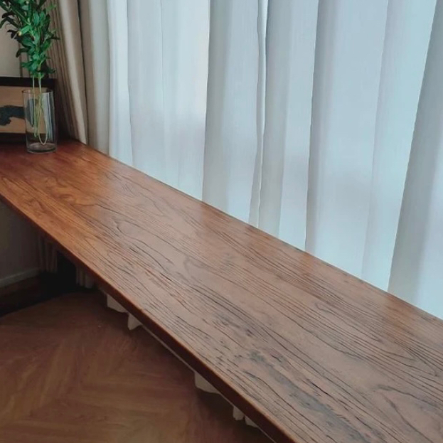Old Elm Wood Solid Wood Writing Desk Log Tableboard Desk Tea Table Dining Table Long Table Bar Large Board Tableboard