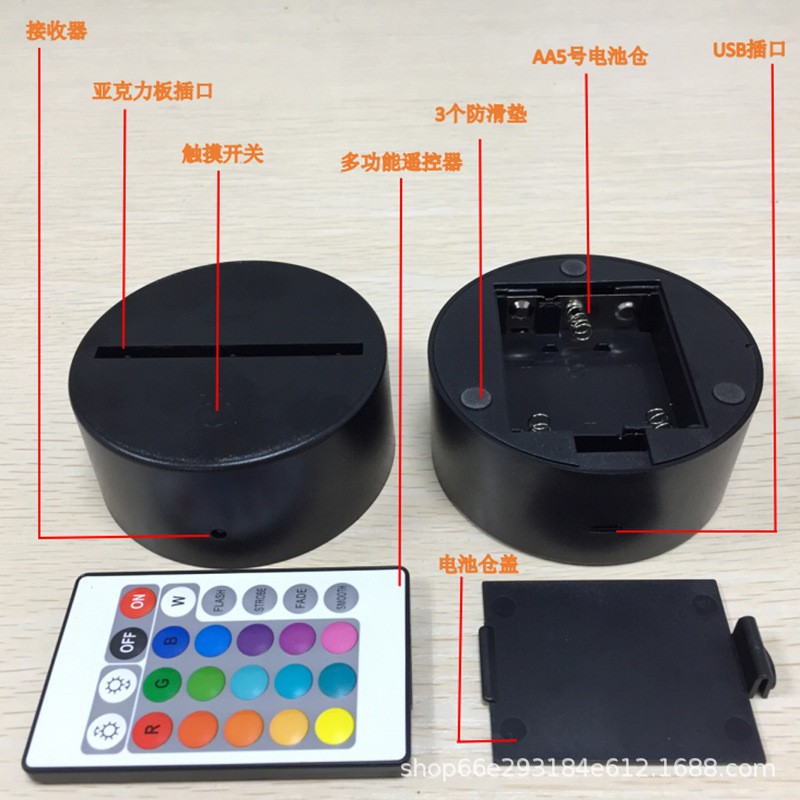 Новая база для ночника с USB зарядкой, креативная сенсорная 3D лампа