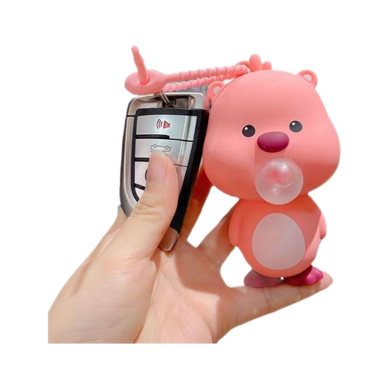 Ruby Bubble Pinch Keychain Little Beaver Squeeze Decompression Toy School Bag Pendant Doll Pendant