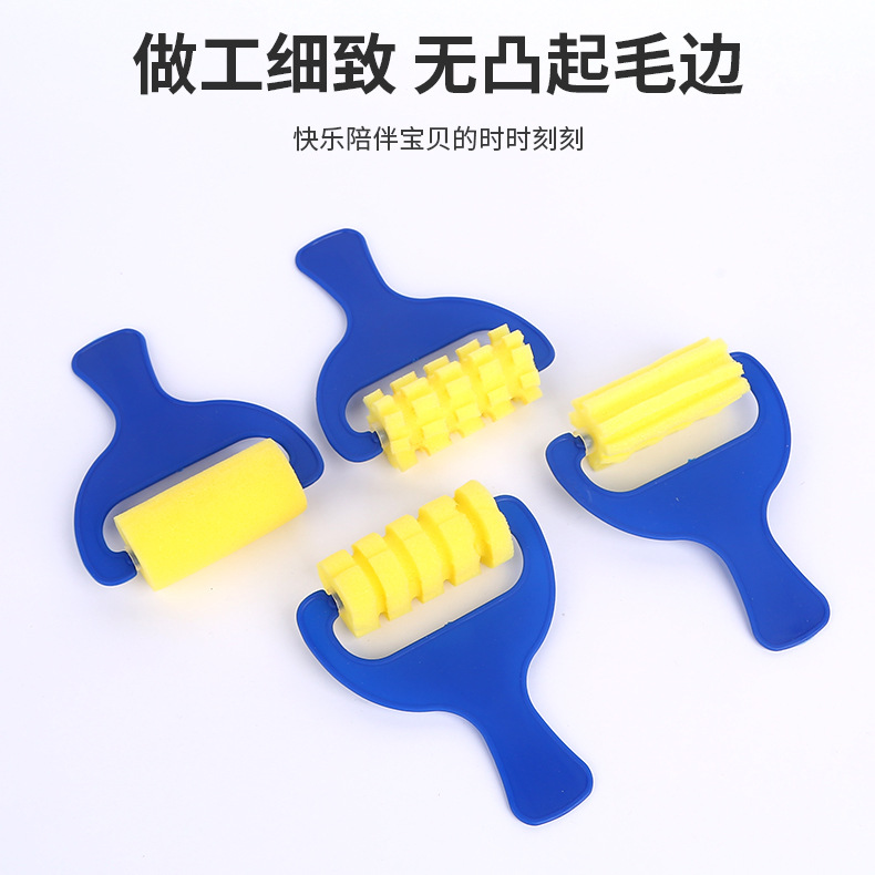 Children's Painting Sponge suit eva Seal DIY Early Education Art Graffiti Roller Rubbing Sponge Brush Cross Border