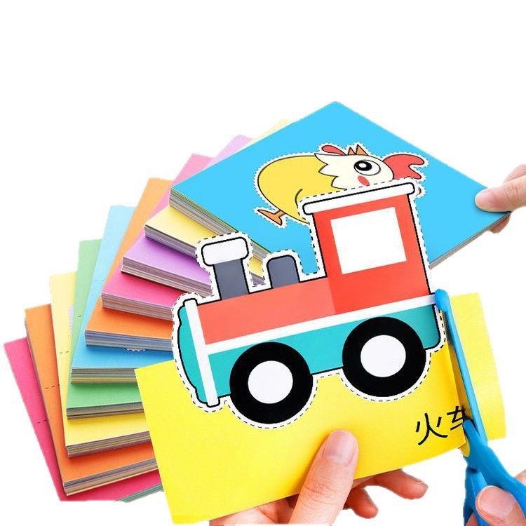 Paper-cut children's handmade kindergarten 3-6 years old baby entry primary school students puzzle fun diy production materials suit