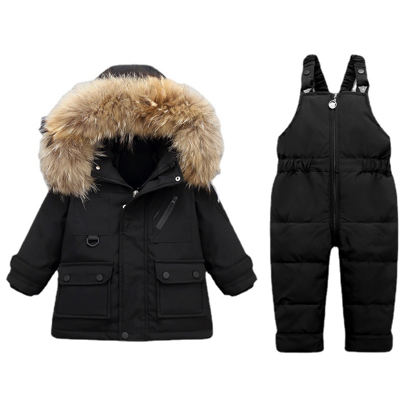 Winter Baby Cold-Proof Clothing Set for Boys and Girls, Infants and Toddlers, Two-Piece Set for Kidsren Aged 1-5 Years Old, Stylish Thickeneded Jacket