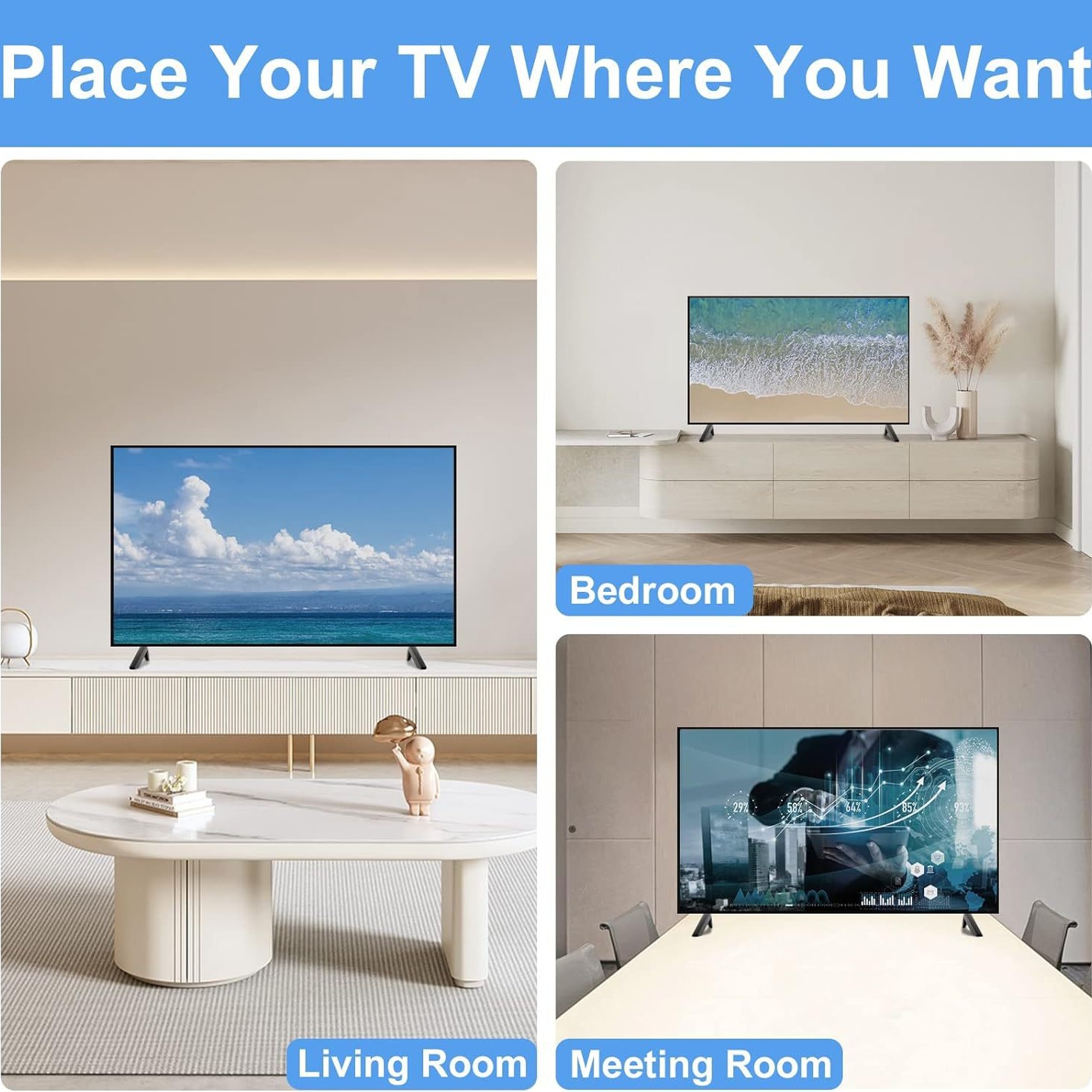 The TV stand leg of the smart TV is suitable for 40-inch 42-inch 43-inch 50-inch 55-inch TV