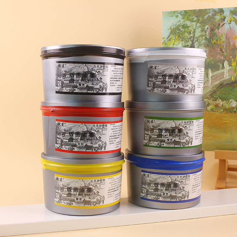 Special Ink for Printmaking Printing 1kg Barrel Rubbing Special Ink Printmaking Pigment Bright and Quick-Drying Type