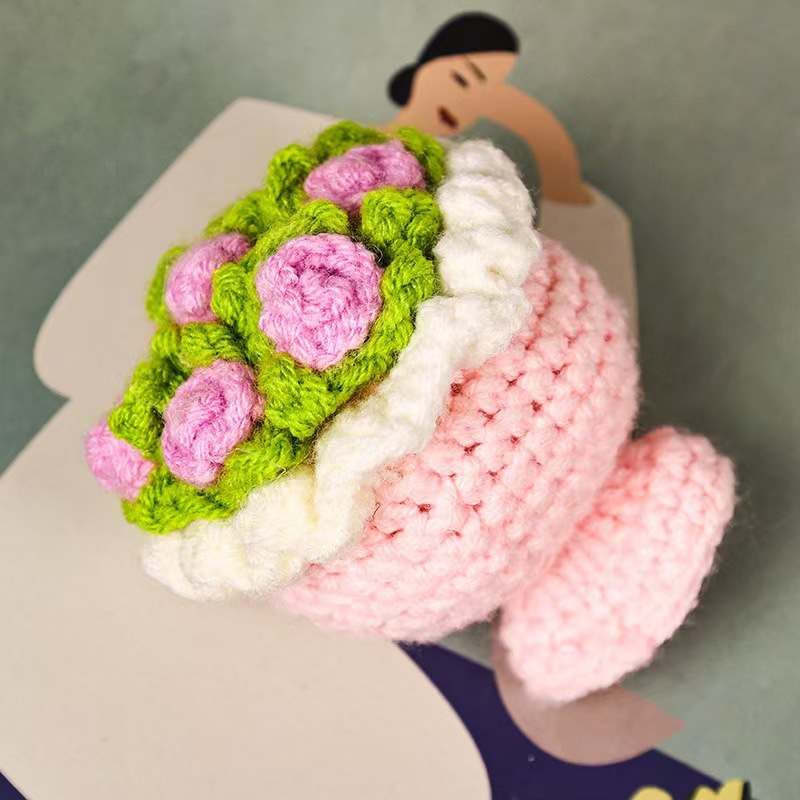 DIY Finished Wool Bouquet Teacher's Day Valentine's Day Gift Rose Sunflower Car Ornaments