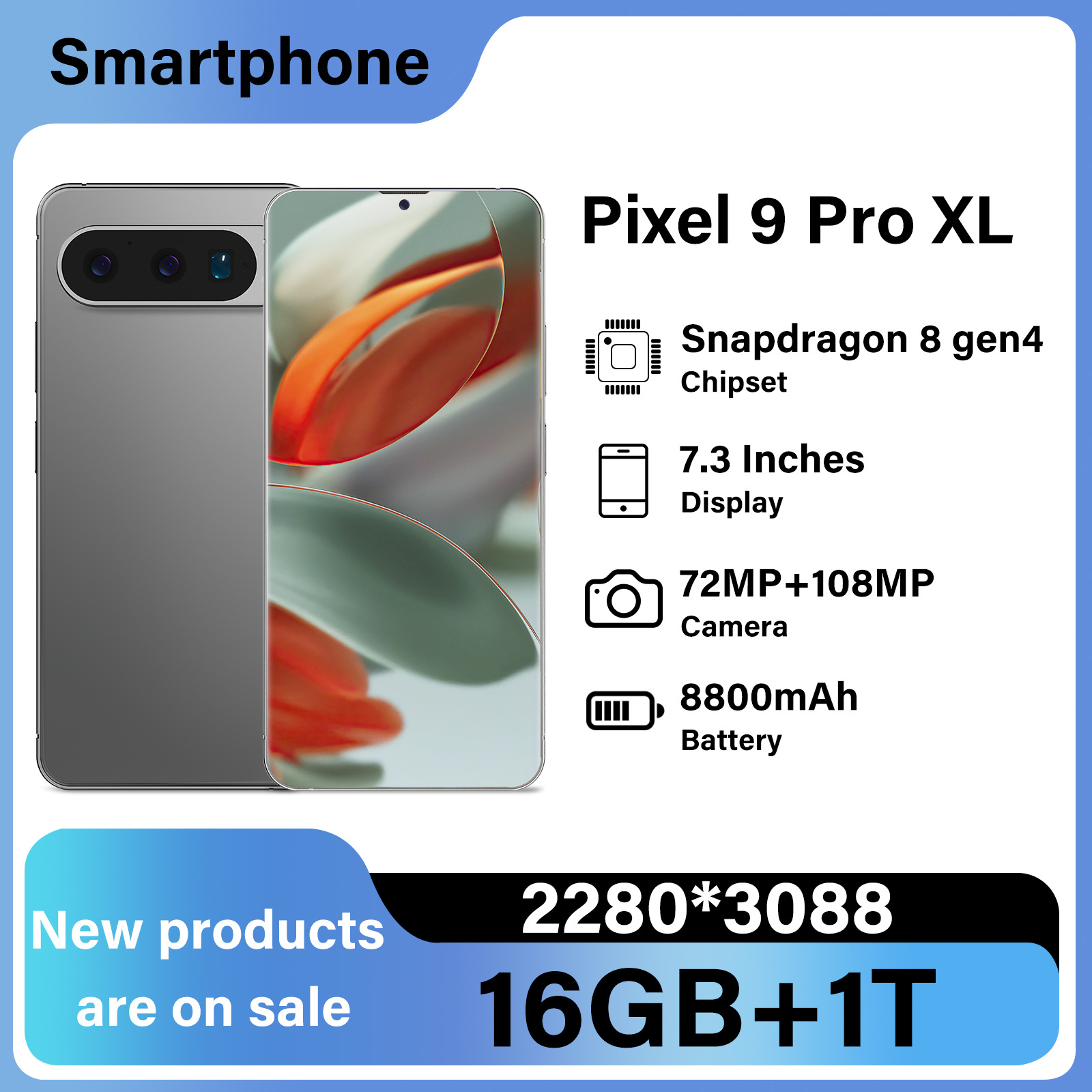 Pixel 9 Pro XL Smartphone 5g Full Network Compatibility 7.3-Inch Dual Sim Built-In Google Three-Piece Set Gps