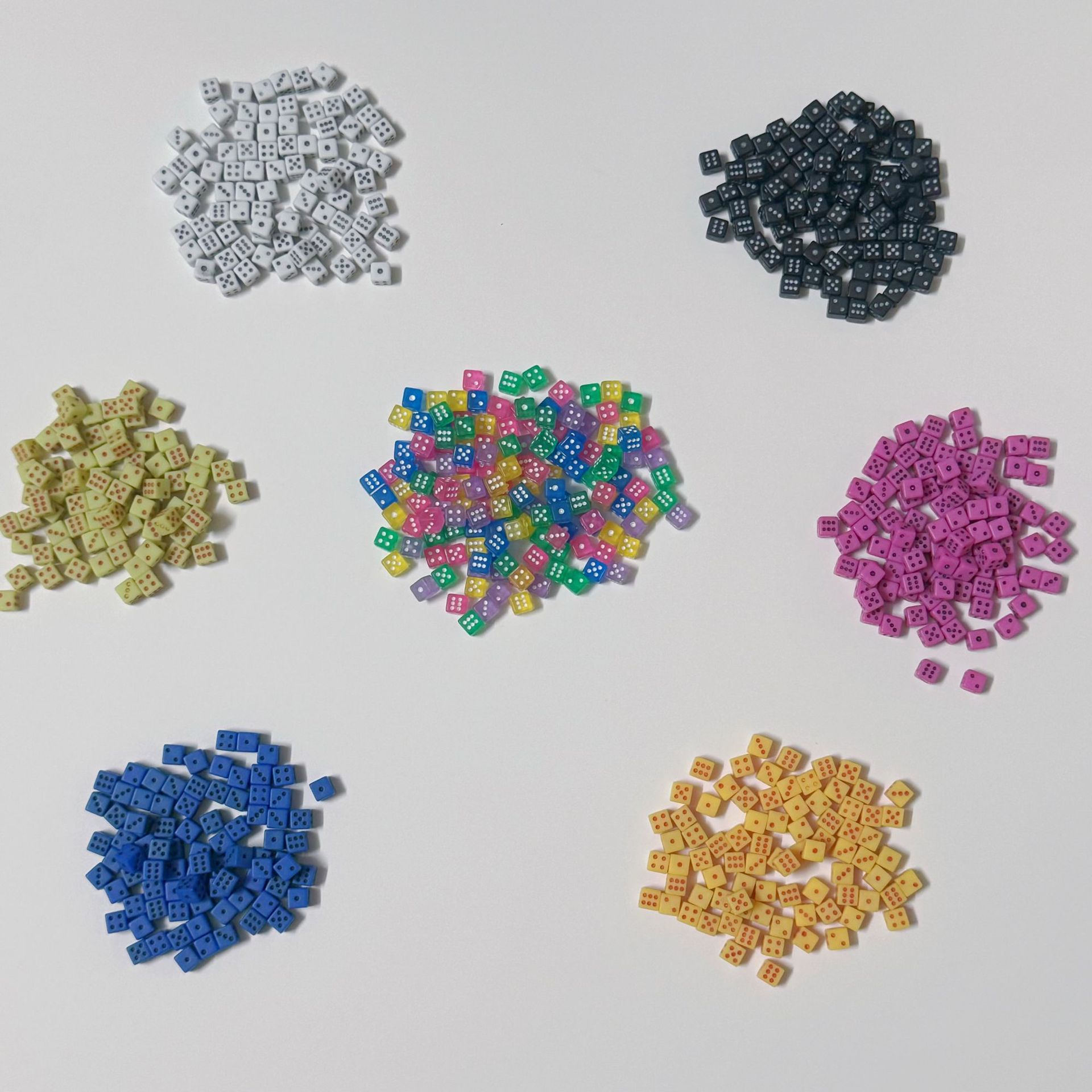 5mm Square Corner Color Transparent Dice No. 5 Special Mini Small Dice Puzzle Dice Mixed Color Transparent Dice