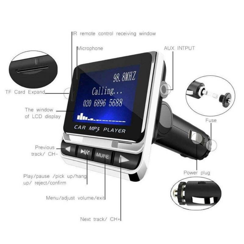[Cross-border recommend] fm12b car Bluetooth mp3 support card playing FM transmitter audio input