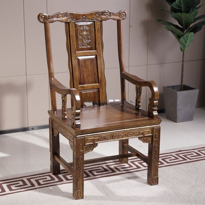 Solid Wood Circle Chair New Chinese Style Chair for Tea Drinking Home Restaurant Tea House Hotel Tea Table Dining Chair Master Chair Antique Chair