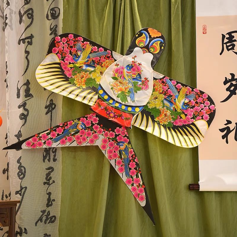 Baby One-Year-Old Gift Arrangement Kite Props Traditional Adult and Kidsren Chinese Paper Kite Retro Swallow Fish Kite