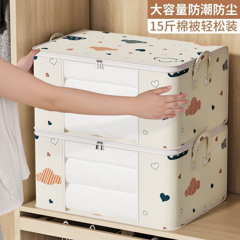 Clothes and Quilt Storage Bag, Large-Capacity Clothing and Quilt Storage Bag, Thickeneded Moving Bag, Zipper Moisture-Proof Storage Bag