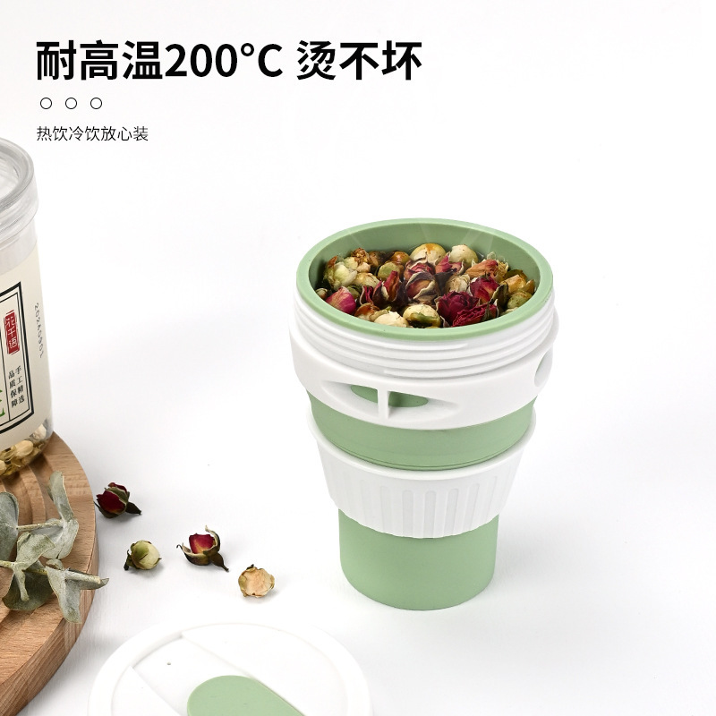Cross-border Creative Portable Folding Coffee Cup Portable Telescopic Sports Water Cup Outdoor Travel Silicone Folding Cup Water Cup