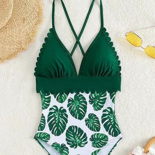 Cross-border Fashion European and American Bikini Sexy Solid Color Stitching Mother-daughter Father-son Swimwear Parent-child Family Bikini Swimsuit