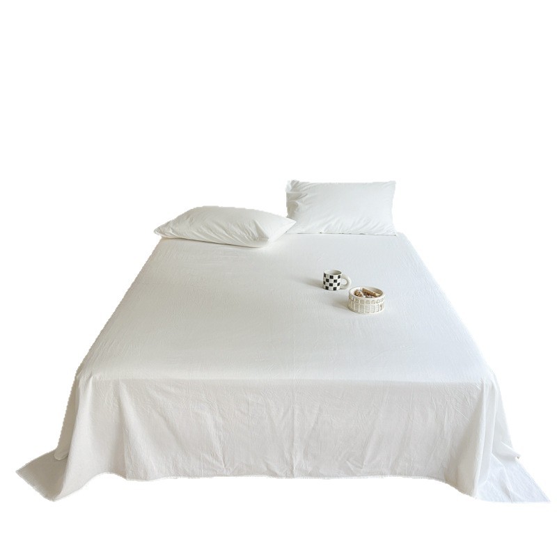 Ins Style Summer Bed Bed Sheets Single Piece Student Dormitory Single 1.5m Washable Machine Washable Brushed Pure Fully Washed Cotton Bed Bed Sheets
