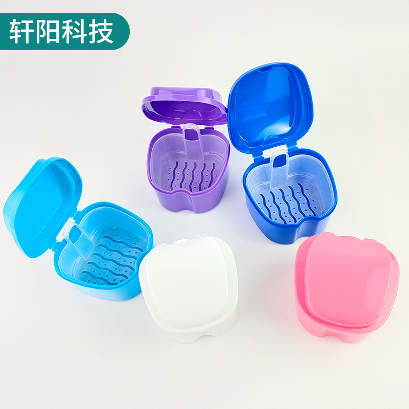 Denture Box Apple Plastic Invisible Bracket Storage Box Portable Orthodontic Holder Teeth Appliance Box