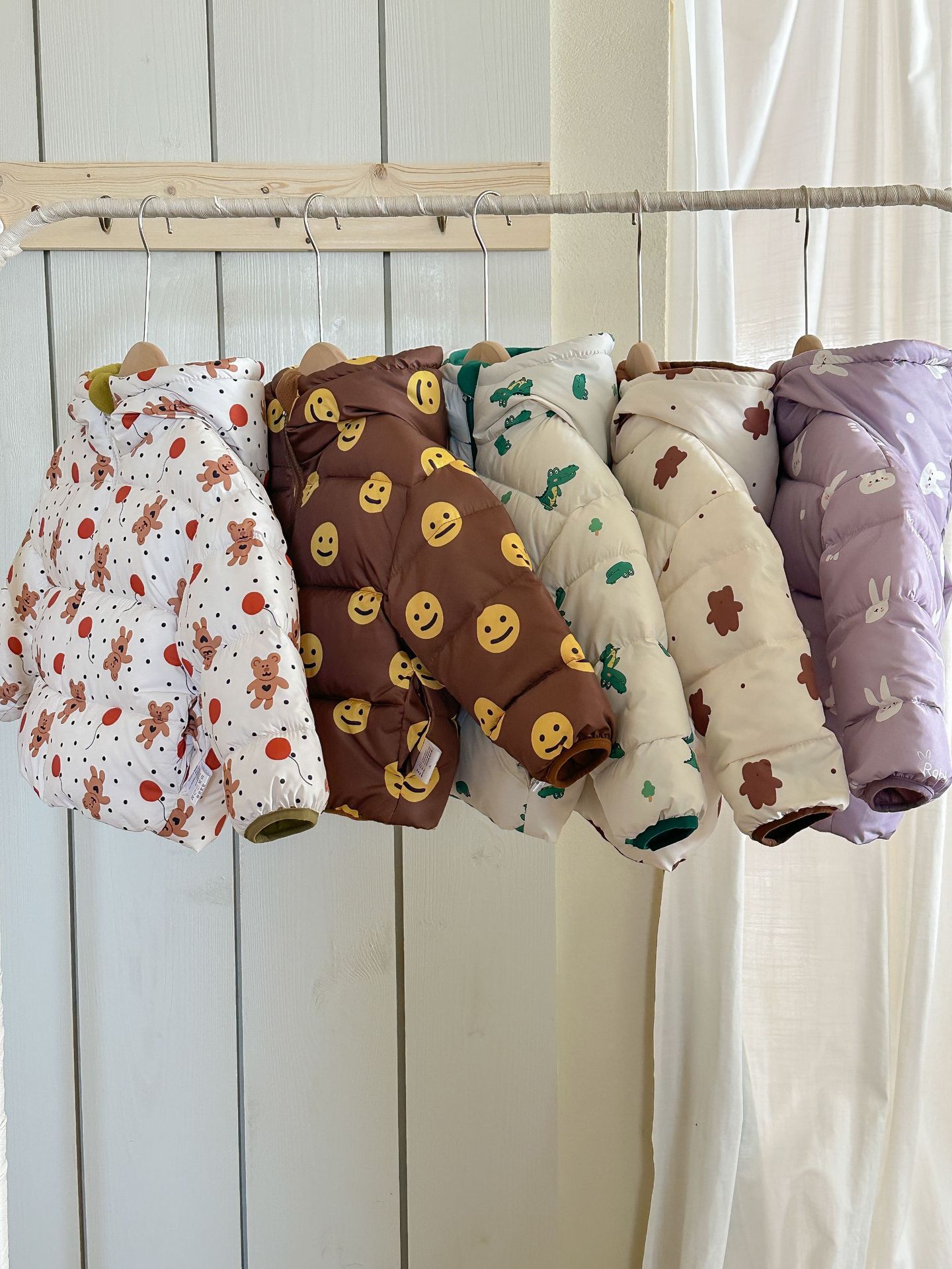 Amazon autumn and winter new double-sided down cotton-padded jacket children's thick fleece-lined children's short coat cross-border live