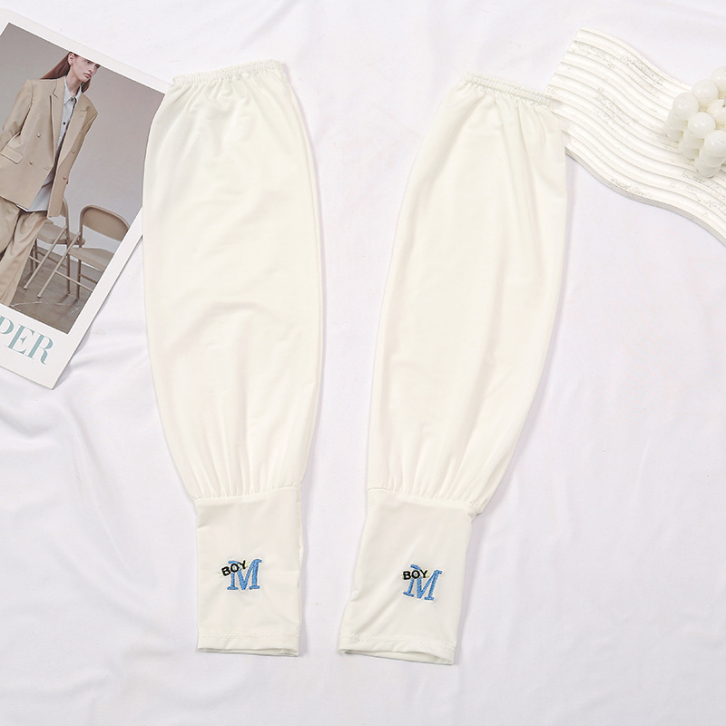Ice Sleeve Sleeves Summer Sun Protection Sleeves Outdoor Cycling Anti-Uv Loose Arm Sun Protection Embroidered Sleeves