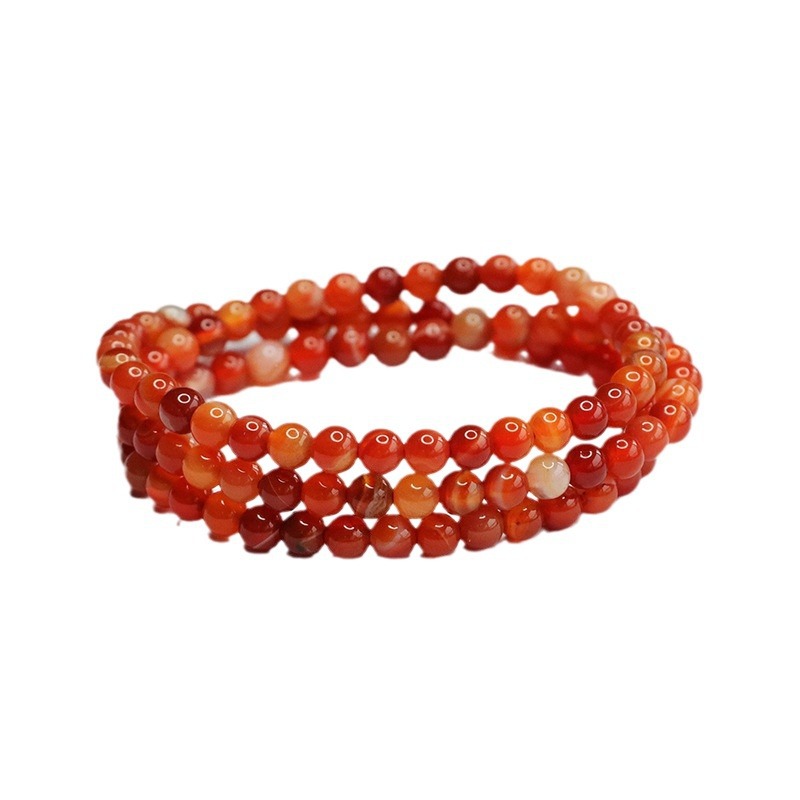 Aiyu red silk agate 108 beads necklace striped chalcedony multi-circle bracelet wholesale generation AY3121401