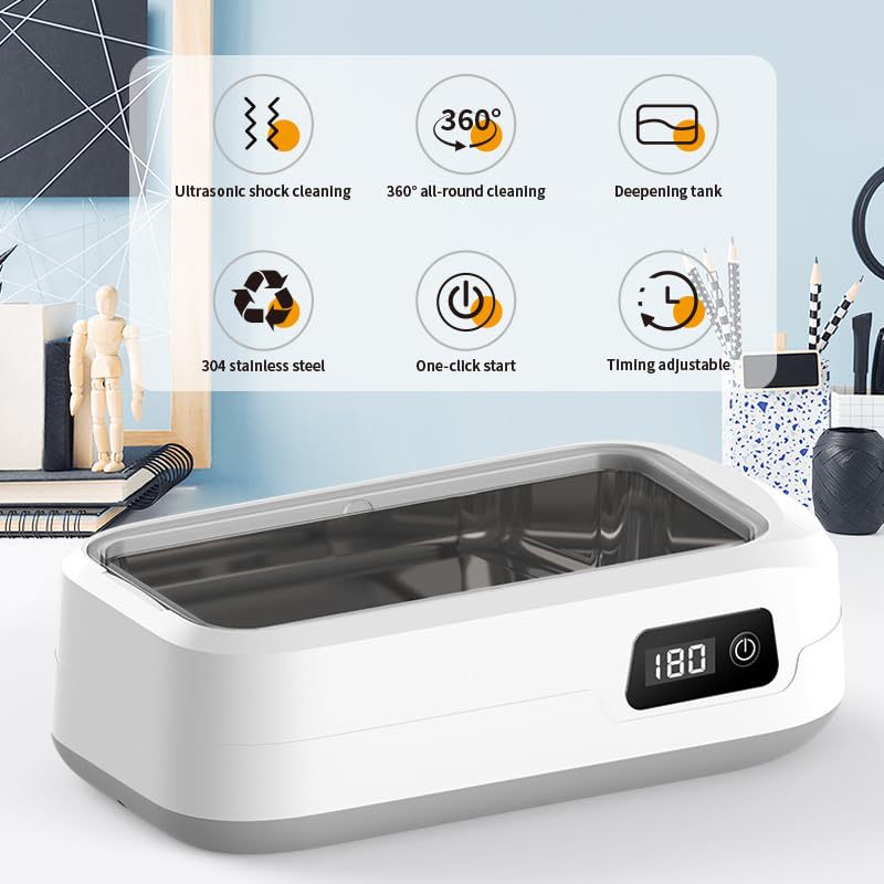 Cross-Border New Ultrasonic Cleaning Machine Household Small Glasses Jewelry Denture Braces Cleaner Cleaning Machine