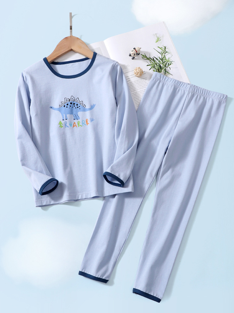 Children's Lycra Cotton Autumn Clothes Autumn Pants suit New Style Underwear for Boys and Girls suit Air-conditioning Clothes Pajamas suit