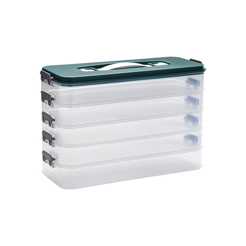 Food-Grade Crisper Box Dumpling Box Dumpling Frozen Sealed Crisper Box Wonton Quick-Frozen Kitchen Refrigerator Storage Box