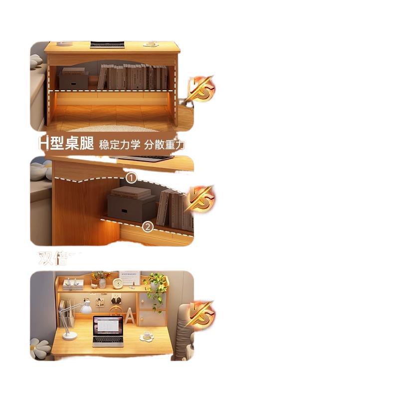 Computer Desk Desktop Home Desk Bookshelf Integrated Table Student Study Table and Chair Combination Bedroom Office Writing Desk