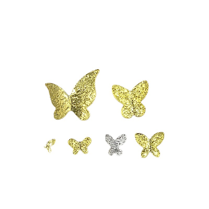Metal Butterfly Nail Art Jewelry Golden Silver Smart Small Butterfly Three-dimensional Rivet Bow Nail Sticker Jewelry