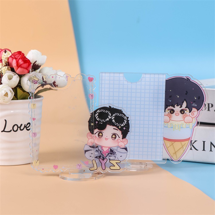 Акриловая фоторамка маленькая карточная подставка для знаменитостей слот подставка мультяшная полароидная фоторамка Ins держатель карточек индивидуальный