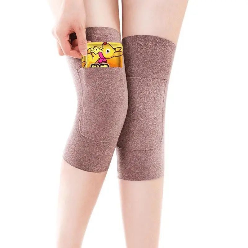 De Velvet Belt Pocket Knee Cover Autumn and Winter Cold-proof Men's and Women's Old Cold Legs Warm Non-slip Warm Patch Heating Knee Joint Cover