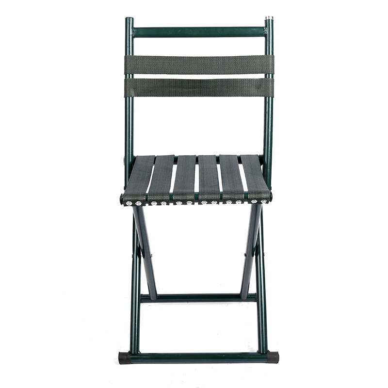 Outdoor Student Training Iron Mazar with Backrest Camping Fishing Sketching Leisure Chair Barbecue Stall Foldableing Mazar