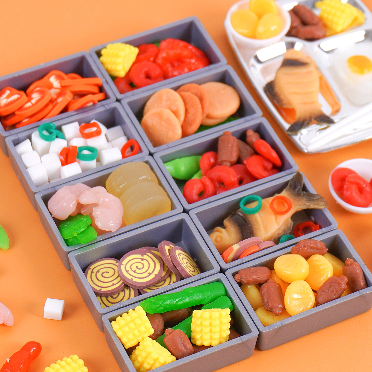 Miniature Food Toys DIY Handmade Gourmet Fast Food Truck Material Package Accessories Mini Lunch Box Lunch Box Play House Toys