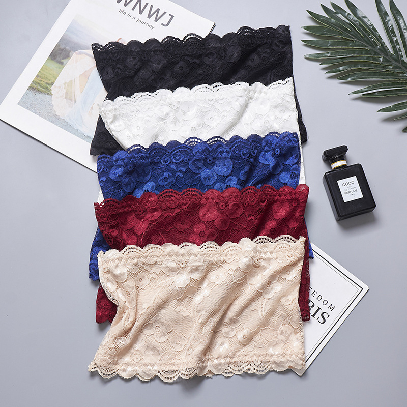 Women's Lace One-piece Wrapped Chest Summer Thin Base Strapless Beautiful Back Girls' Chest Anti-running Light Vest Underwear