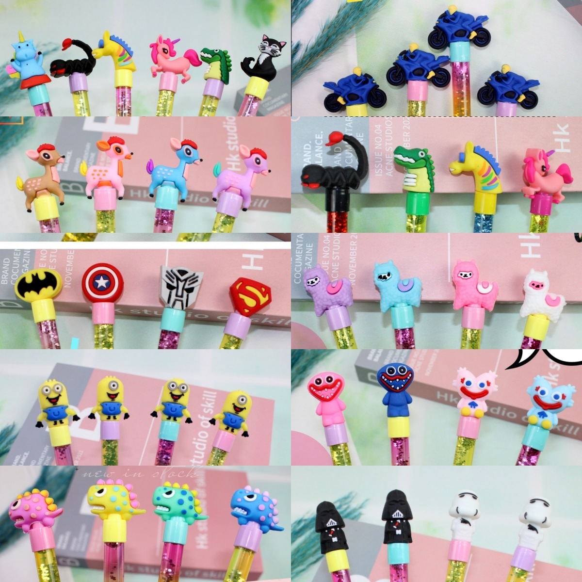 Оптовая продажа защитных крышек для гелевых ручек в виде мультяшных фигур