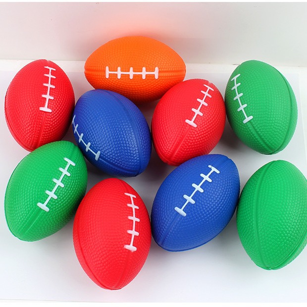 Two-color PU Foam rugby solid polyurethane sponge cross-border British American rugby finger exercise grip ball