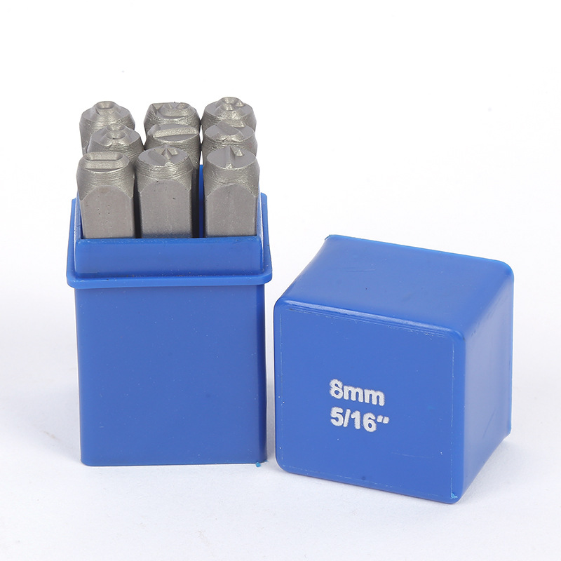 Factory spot wholesale 6mm8mm digital steel number blue box English steel alphanumeric letters steel seal