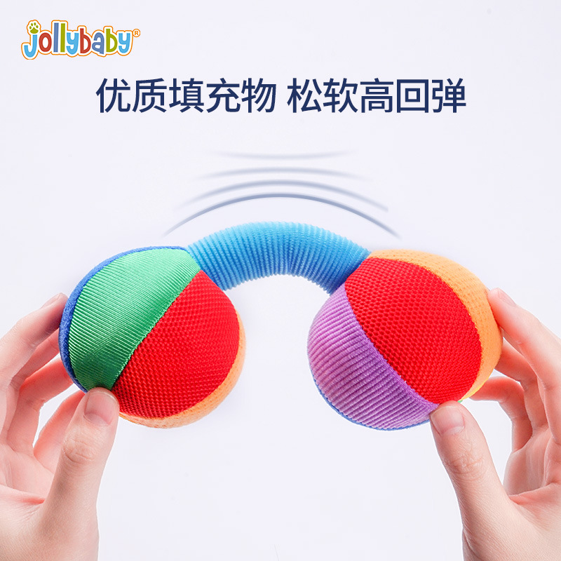 Jollybaby newborn exercise soothing baby training Grip Dumbbell barbell rattle baby toys wholesale