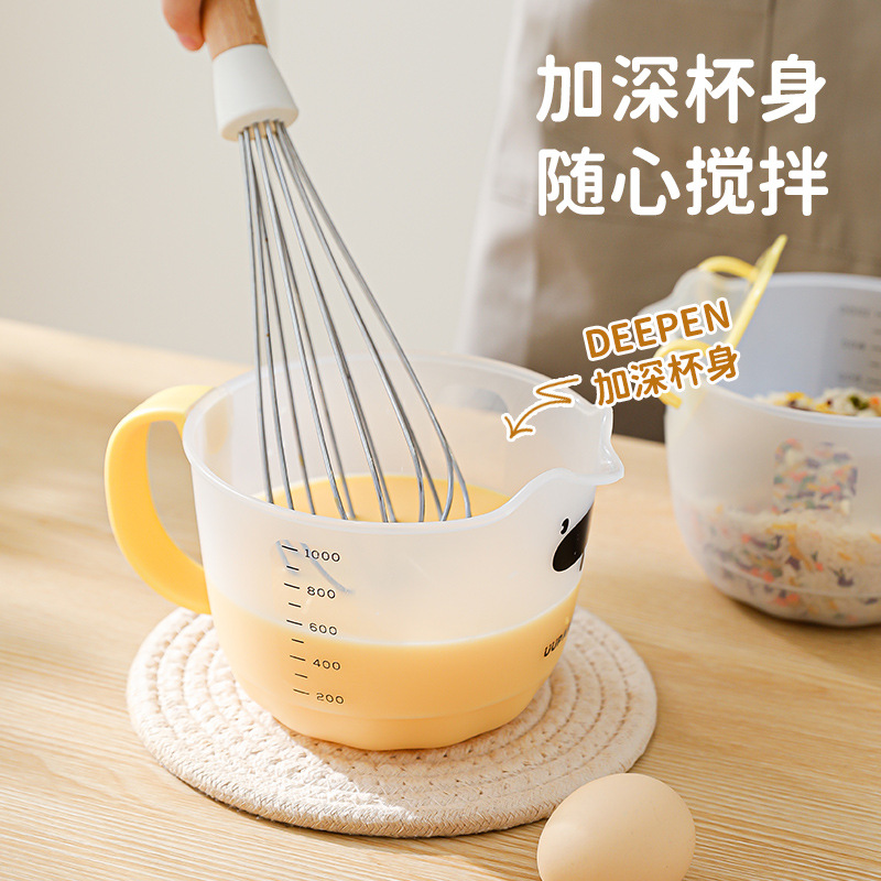 [patented Square] German Filter Measuring Cup High Temperature Resistant Egg Liquid Baking with Scale Baffle Kitchen Use 1000ml