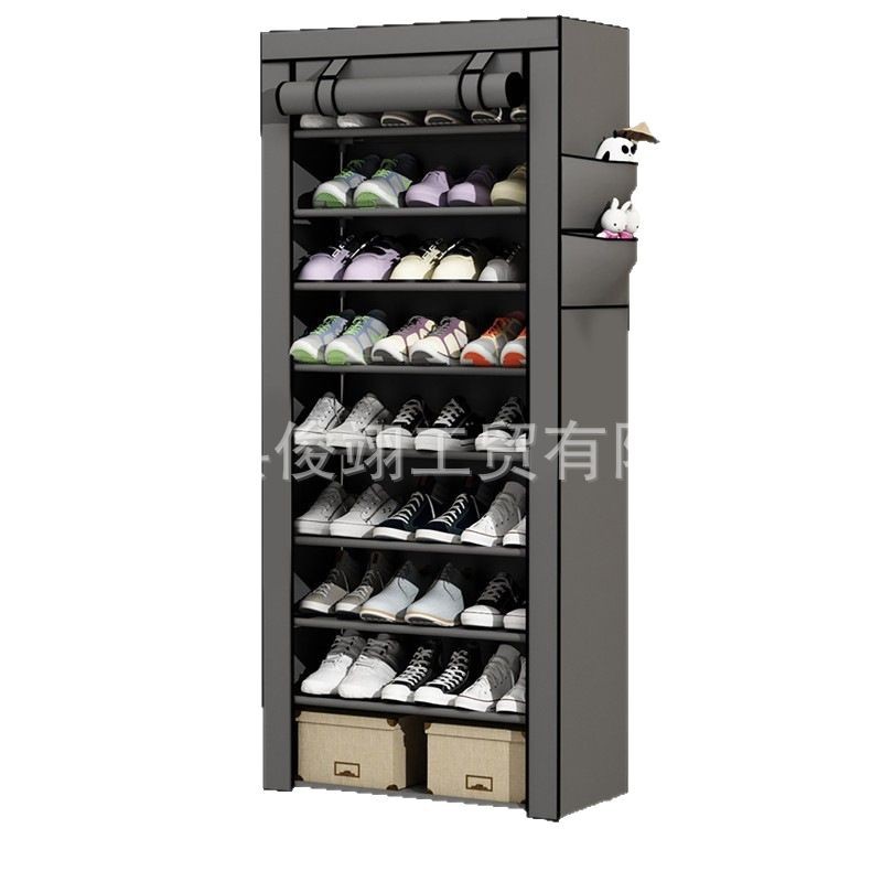 Shoe Rack Dust Cover Multi-Layer Rack Cabinet Simple Door Cloth Cover Storage Shoe Cabinet Household Indoor Economical Storage Shoe Rack