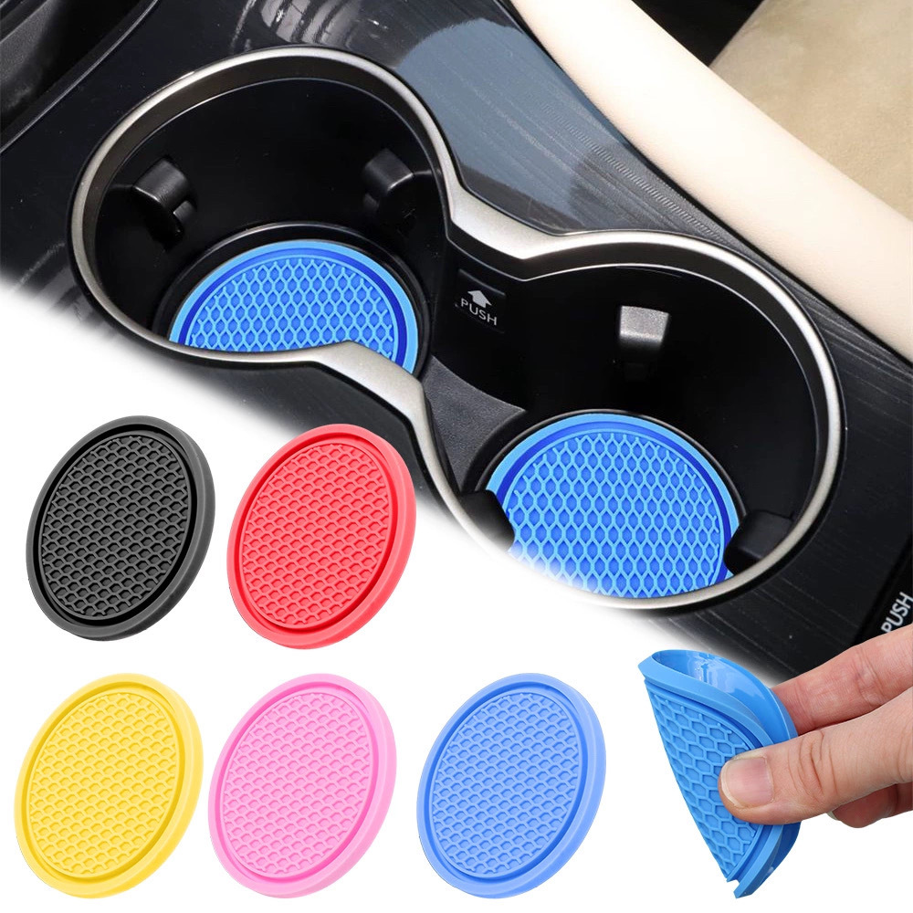 Car coasters cross-border source factory direct sales round PVC cup mats car fixed anti-slip mats