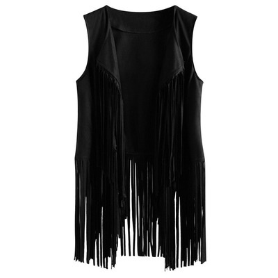 2025 New European and American Spring/Summer Fashion Thin Tassel Vest for Women, European Style Suede, Customizable