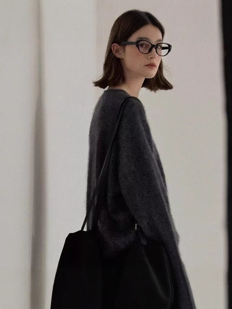 Australian Tasmanian Yarn Wool Sweater Brushed Puyuan Sweater Factory Knitted Sweater Women's Source Manufacturer