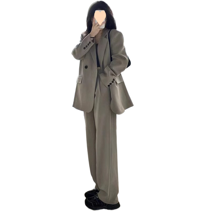 Grey Suit Jacket Women's 2024 Spring and Autumn New All-match Korean Style Loose Small Suit suit Top