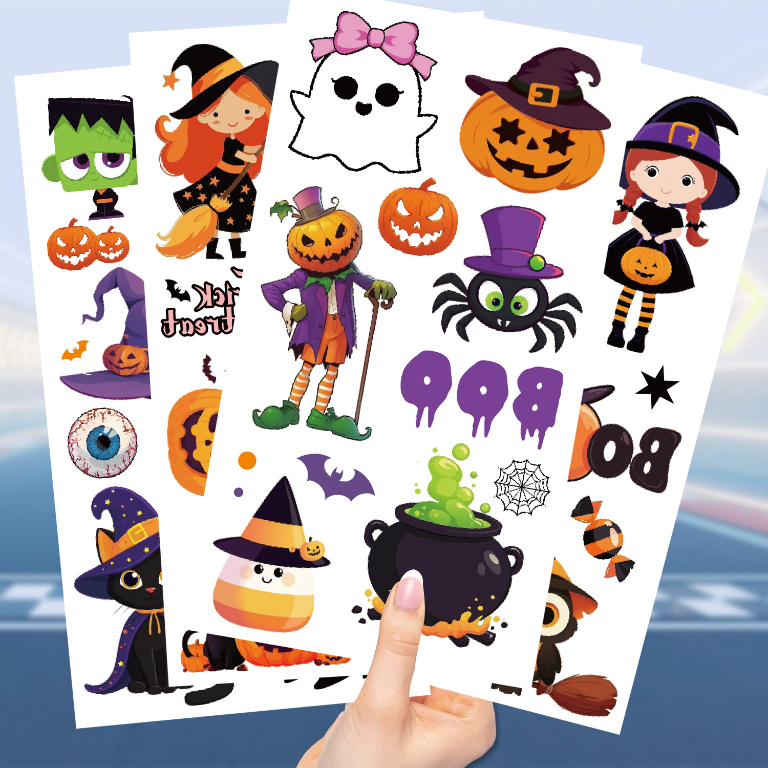 Cross-border New Cartoon Halloween Tattoo Sticker Advanced Sense Boys and Girls Holiday Party Children Temporary Tattoo Sticker