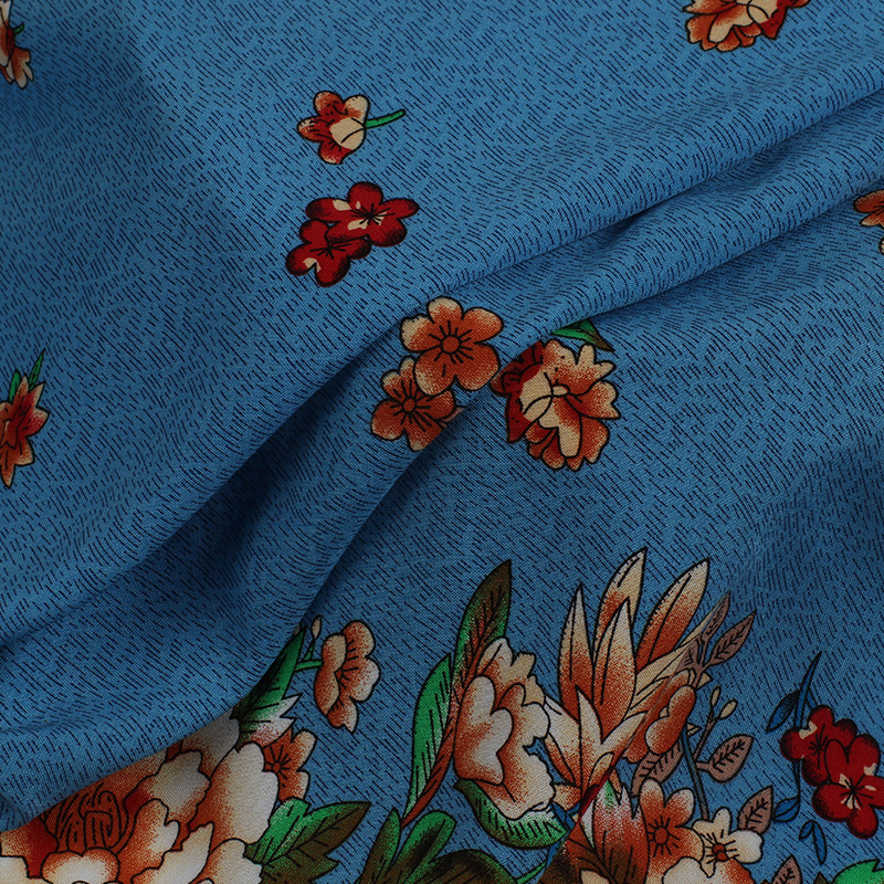 Summer rayon plain cotton silk leaf printed home clothing fabric women's clothing children's clothing textile fabric