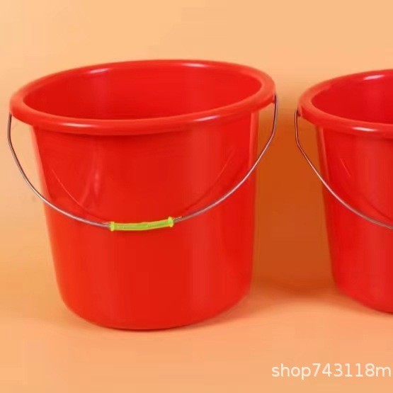 Thickened Plastic Bucket Red Bucket Water Bucket Car Washing Bucket Water Bucket Agricultural Bucket Advertising Bucket Red Bucket