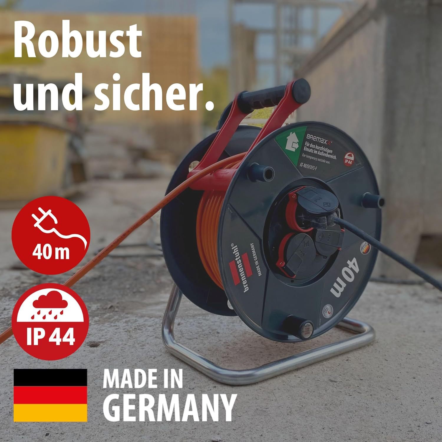 Brennenstuhl Garant V2 Ip44 Cable Drum 40m Outdoor (Made I