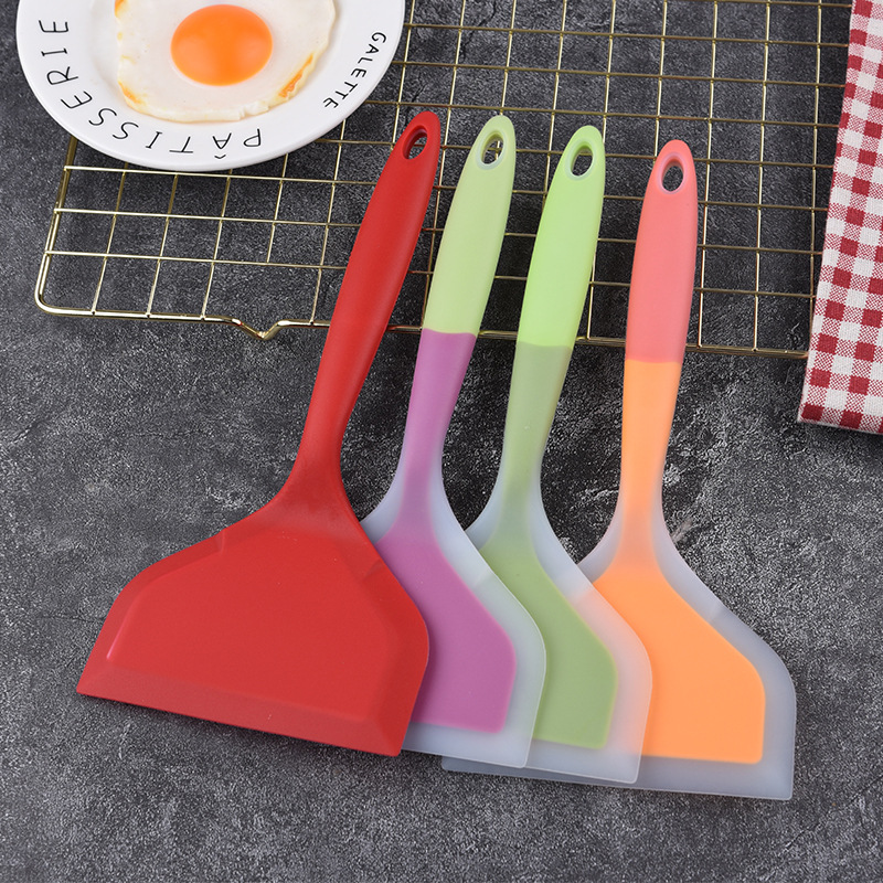 Silicone Spatula, High Temperature Resistant Tamagoyaki Spatula, Non-Stick Silicone Spatula, Two-Color Transparent Wide-Mouth Spatula, Kitchen Supplies