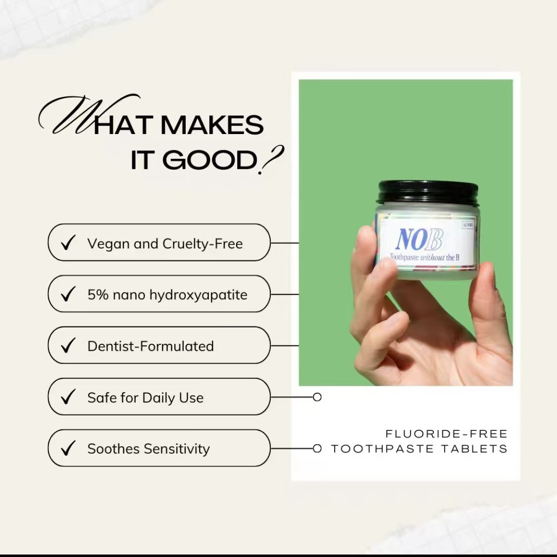 Carefully Selected European and American Cross-Border Popular Spot Nob Toothpaste Tablets Coconut Solid Toothpaste